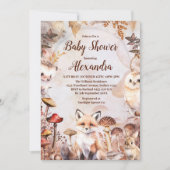 Invitation Forêt de verdure mignonne Animaux Baby shower des  (Devant)