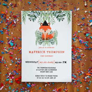 Invitation Forêt de verdure simple Bois Anniversaire