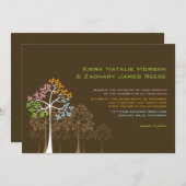Invitation Forêt des arbres de quatre saisons Mariage des boi (Devant / Derrière)