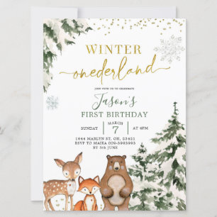 Invitation Forêt des bois d'hiver Forêt des neiges Premier an