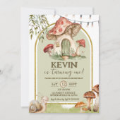 Invitation Forêt d'escargots et de champignons Premier annive (Devant)