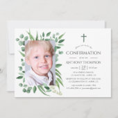 Invitation Forêt d'eucalyptus Première communion solennelle v (Devant)