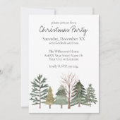 Invitation Forêt d'hiver à l'aquarelle Arbres simples (Devant)