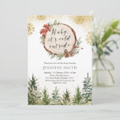 Invitation Forêt d'hiver Bébé son froid à l'extérieur Baby sh (Debout devant)