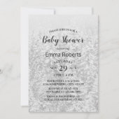 Invitation Forêt d'hiver Élégant Baby shower blanc de neige (Devant)