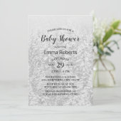 Invitation Forêt d'hiver Élégant Baby shower blanc de neige (Debout devant)