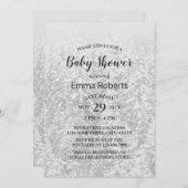 Invitation Forêt d'hiver Élégant Baby shower blanc de neige (Devant / Derrière)