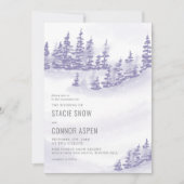 Invitation Forêt d'hiver en Mariage gris lavande de neige (Devant)