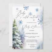 Invitation Forêt d'hiver Flammes de neige Bébé Il fait froid (Devant)