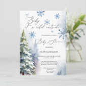 Invitation Forêt d'hiver Flammes de neige Bébé Il fait froid (Debout devant)