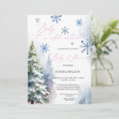 Invitation Forêt d'hiver Flammes de neige Bébé Il fait froid (Debout devant)