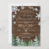 Invitation Forêt d'hiver Flocon de neige Mariage Noël (Devant)