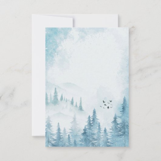 Invitation Forêt d'hiver,Guirlande lumineuse, Réception de ma (Dos)