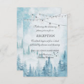 Invitation Forêt d'hiver,Guirlande lumineuse, Réception de ma (Devant / Derrière)