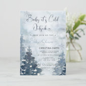 Invitation Forêt d'hiver Il fait froid baby shower extérieur (Debout devant)