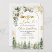 Invitation Forêt d'hiver Neige en amour Fête des mariées (Devant)