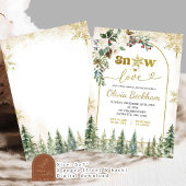 Invitation Forêt d'hiver Neige en amour Fête des mariées