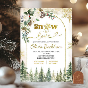 Invitation Forêt d'hiver Neige en amour Fête des mariées