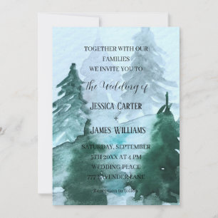 Invitation Forêt d'hiver Pins Mariage