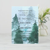 Invitation Forêt d'hiver Pins Mariage (Debout devant)