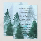 Invitation Forêt d'hiver Pins Mariage (Devant / Derrière)