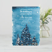 Invitation Forêt d'hiver Pins Mariage (Debout devant)