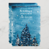 Invitation Forêt d'hiver Pins Mariage (Devant / Derrière)