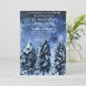 Invitation Forêt d'hiver Pins Mariage (Debout devant)