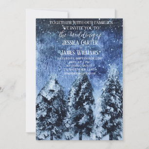 Invitation Forêt d'hiver Pins Mariage