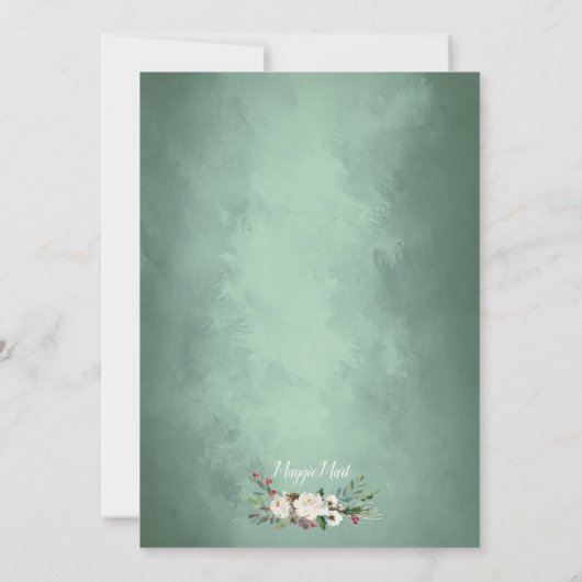 Invitation Forêt d'hiver rustique illumine la Fête des mariée (Dos)