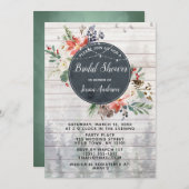 Invitation Forêt d'hiver rustique illumine la Fête des mariée (Devant / Derrière)