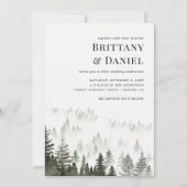 Invitation Forêt d'hiver Script moderne Photo QR Code Mariage (Devant)