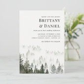 Invitation Forêt d'hiver Script moderne Photo QR Code Mariage (Debout devant)