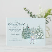 Invitation Forêt d'hiver Woodland Deer Fête (Debout devant)