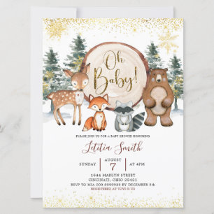 Invitation Forêt d'hiver Woodland Oh Baby Baby shower Invitat