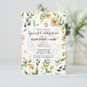 Invitation Forêt dorée vert moutarde jaune floral pois (Debout devant)