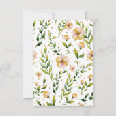 Invitation Forêt dorée vert moutarde jaune floral pois (Dos)