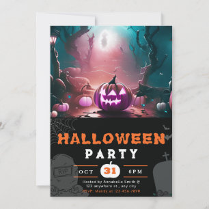Invitation Forêt effrayante de citrouilles Halloween