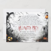 Invitation Forêt Éffrayante horizontale I Poème Citrouille Ha (Devant)