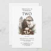Invitation Forêt enchantée 2e fête d'anniversaire (Devant / Derrière)
