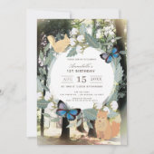 Invitation Forêt enchantée Animaux de forêt 1er anniversaire (Devant)