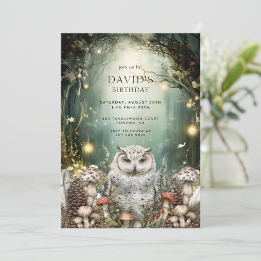 Invitation Forêt enchantée Animaux de forêt Enfants Anniversa (Debout devant)