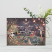 Invitation Forêt Enchantée Animaux de forêt Fées Anniversaire (Debout devant)
