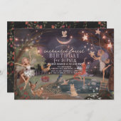 Invitation Forêt Enchantée Animaux de forêt Fées Anniversaire (Devant / Derrière)
