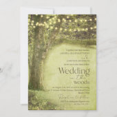 Invitation Forêt Enchantée arbres de bois Mariage rustique (Devant)