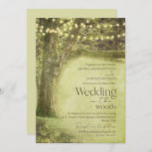 Invitation Forêt Enchantée arbres de bois Mariage rustique (Devant / Derrière)