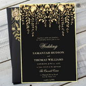 Invitation Forêt enchantée Black Gold Mariage élégant