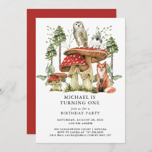 Invitation Forêt enchantée Bois Bois premier anniversaire