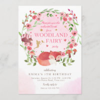 Forêt Enchantée Bois Fée Rose Girl Anniversaire