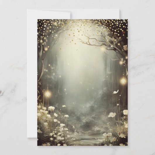 Invitation Forêt enchantée Bois Gnome Anniversaire de l'enfan (Dos)